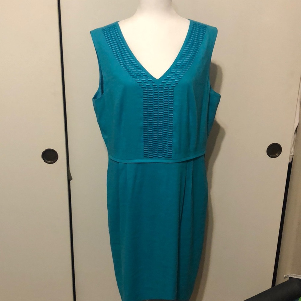 Turquoise Alex Marie sleeveless dress. Size 16